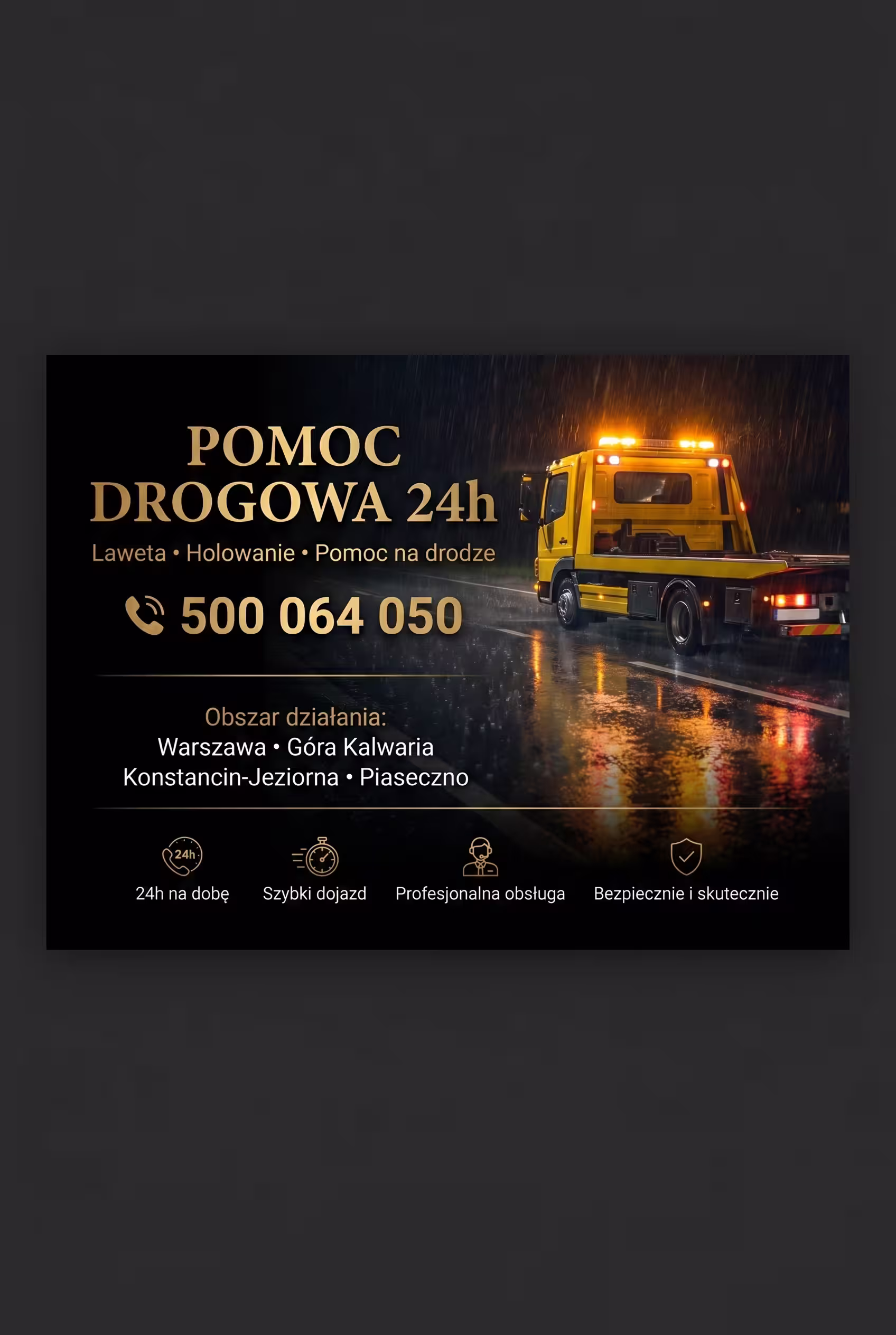 Grafika reklamowa dla pomocy drogowej
